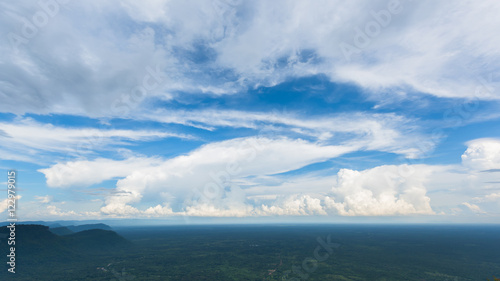 Fototapeta Naklejka Na Ścianę i Meble -  Landscape high angle view with blue sky