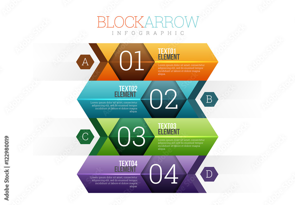 Block Arrow Infographic Stock Template | Adobe Stock