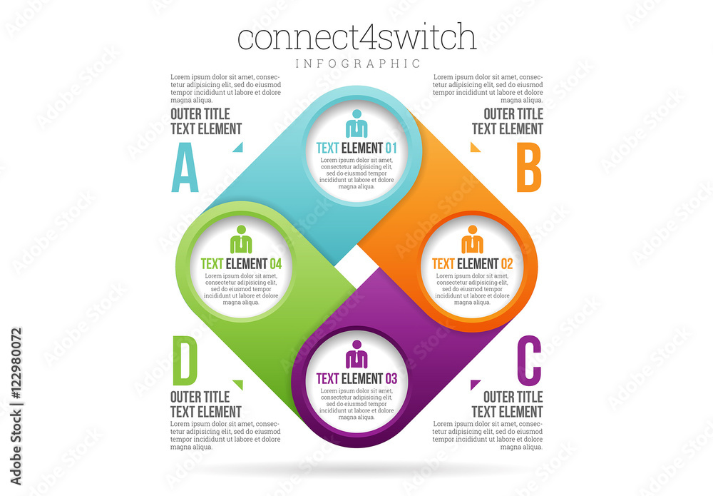 4 Interlocking Tabs Infographic Stock Template Adobe Stock