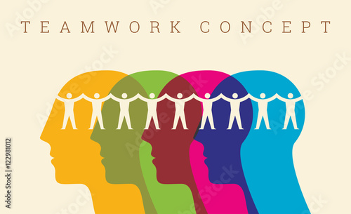 human head thinking Teamwork idea.