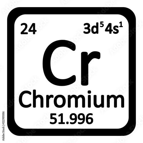 Periodic table element chromium icon.