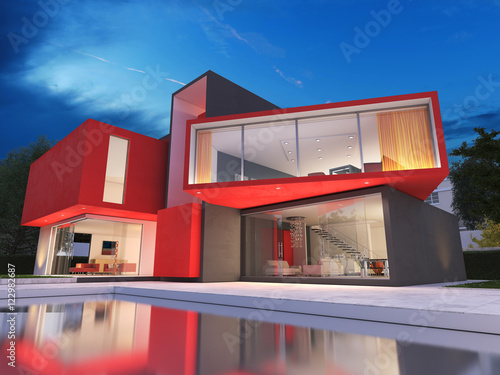 Modern red house © FrankBoston
