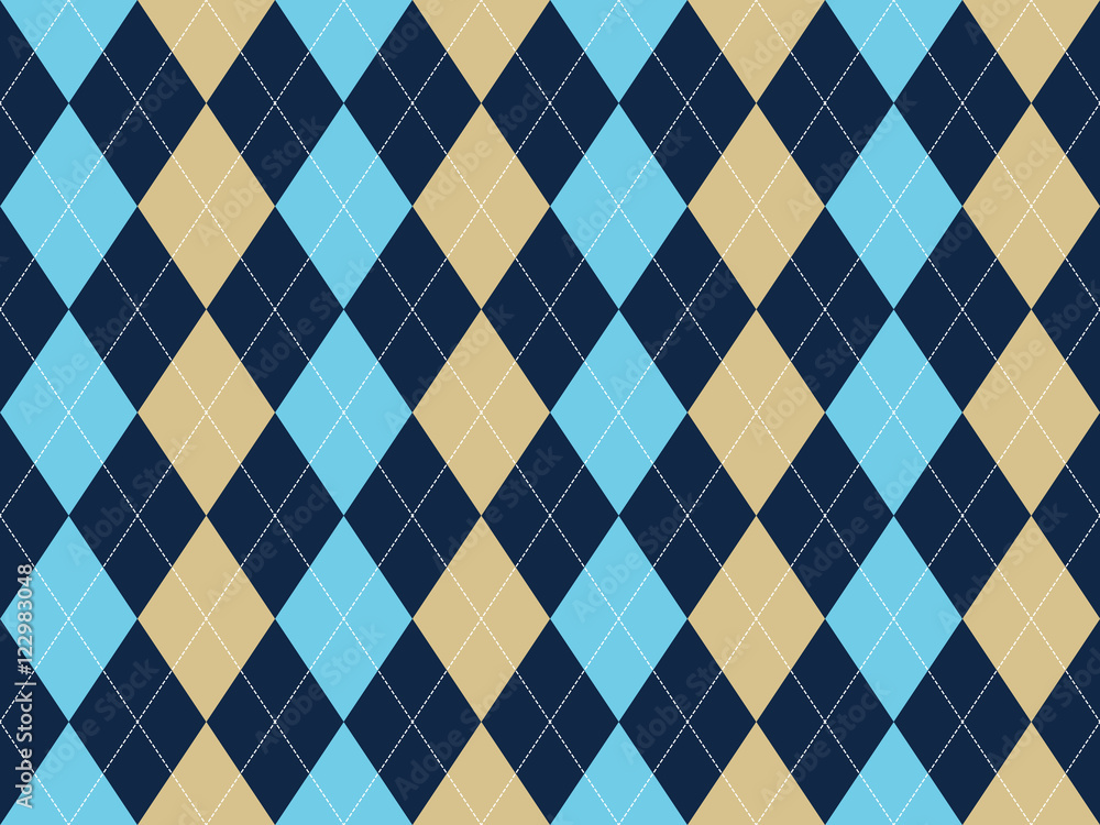 Blue beige white argyle seamless pattern Blue beige white argyle seamless pattern