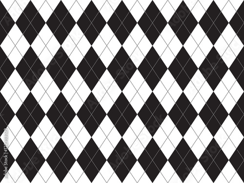 Black white argyle seamless pattern photo