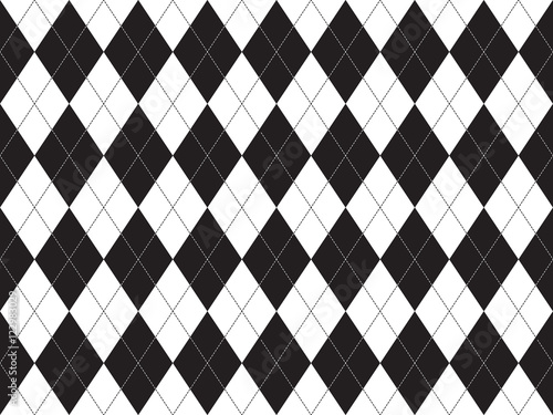 Black white argyle seamless pattern