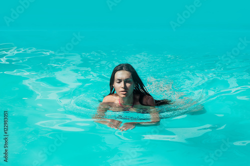 Model in pool