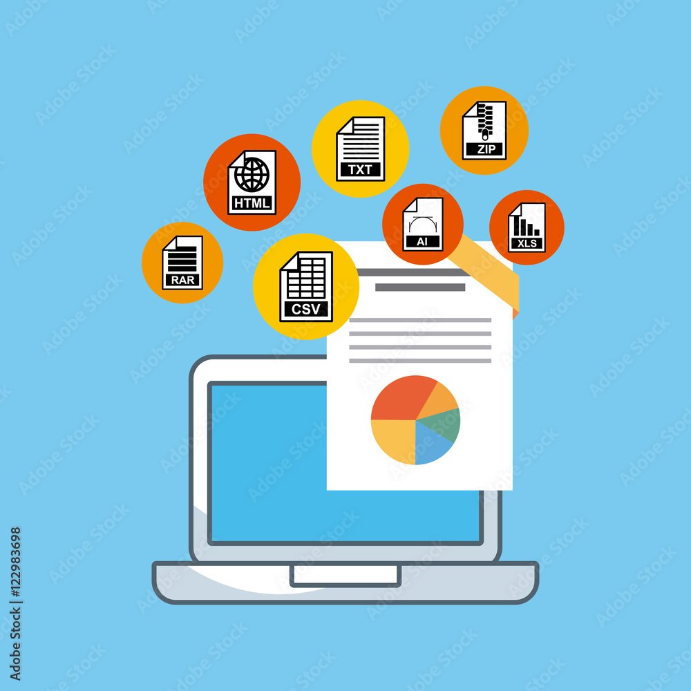 management of electronic formats vector illustration design