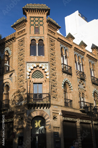 Manuel Nogueira house, in Neo-Mudejar style, designed by Anibal Gonzalez in 1907, Seville, Spain photo