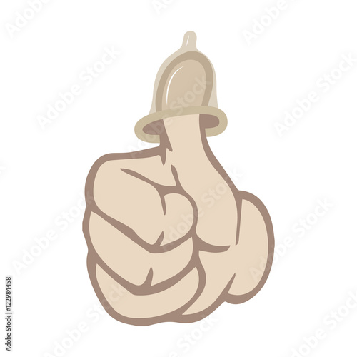 Condom on a finger.