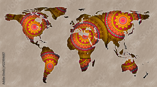 World Map Mandala photo