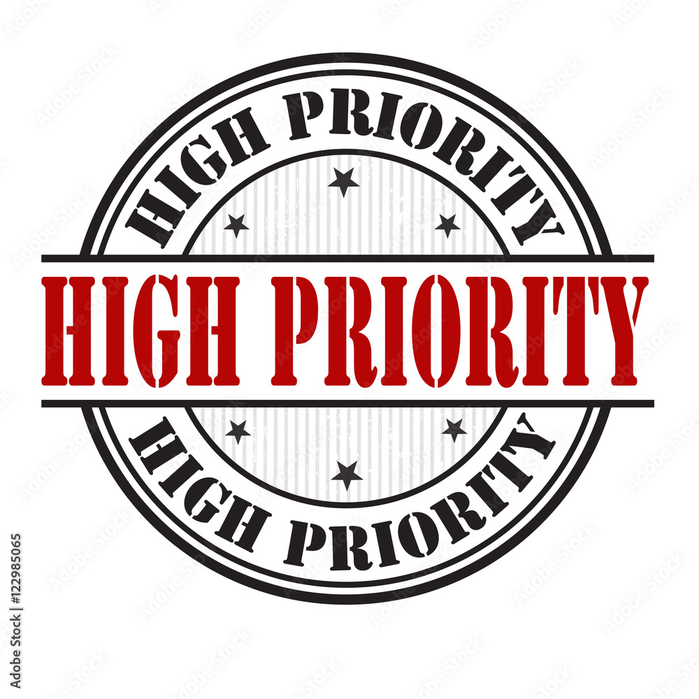 High priority stamp or sign