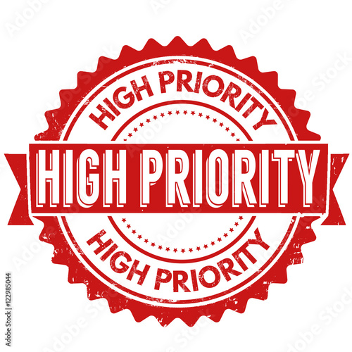 High priority stamp or sign
