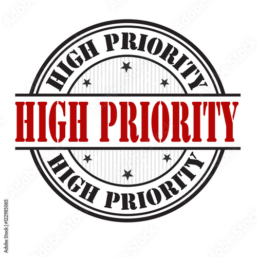High priority stamp or sign