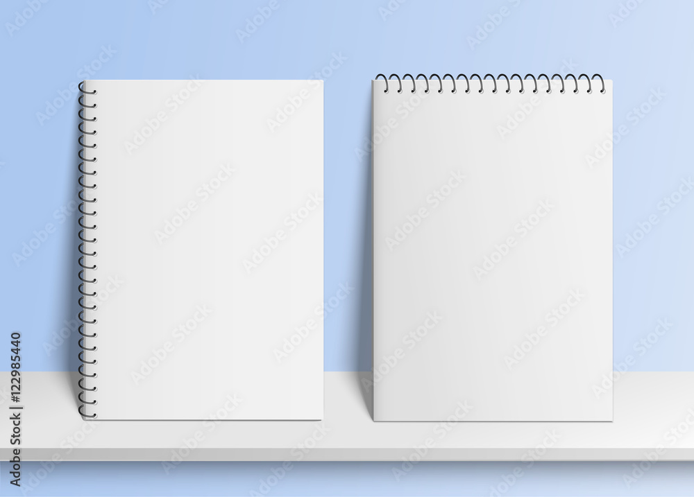 Blank spiral notebook mockup Blank spiral notebook mockup