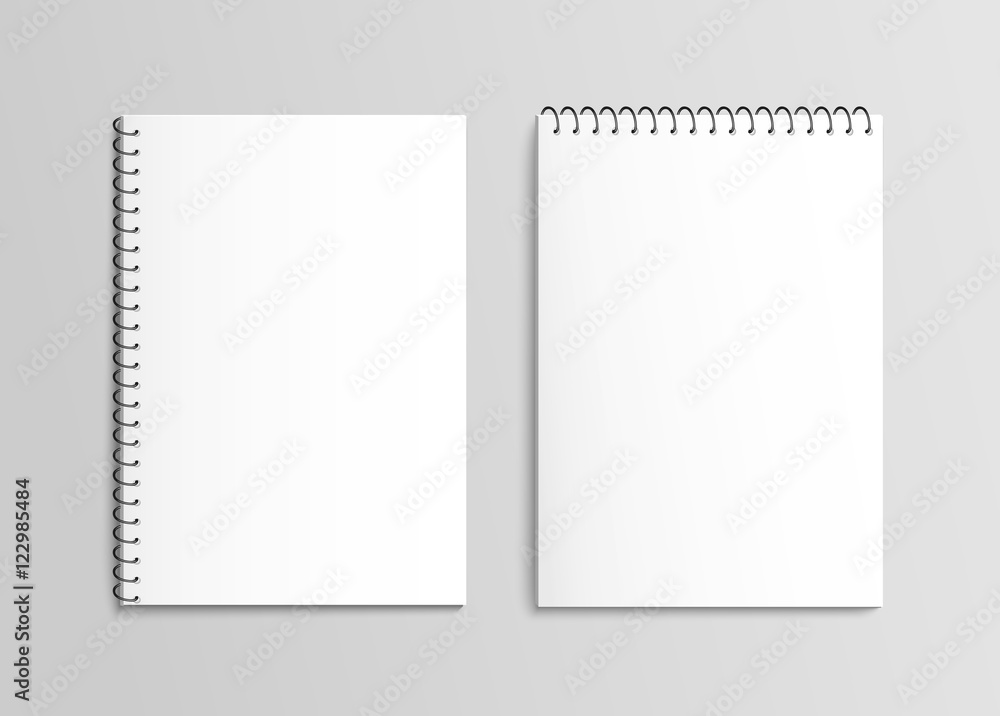 Blank spiral notebook mockup Blank spiral notebook mockup