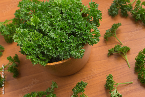 Parsley into a bowl