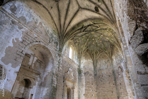 Gothic vaults of the abandoned convent of San Antonio de Padua, Garrovillas, Caceres, Extremadura, Spain photo
