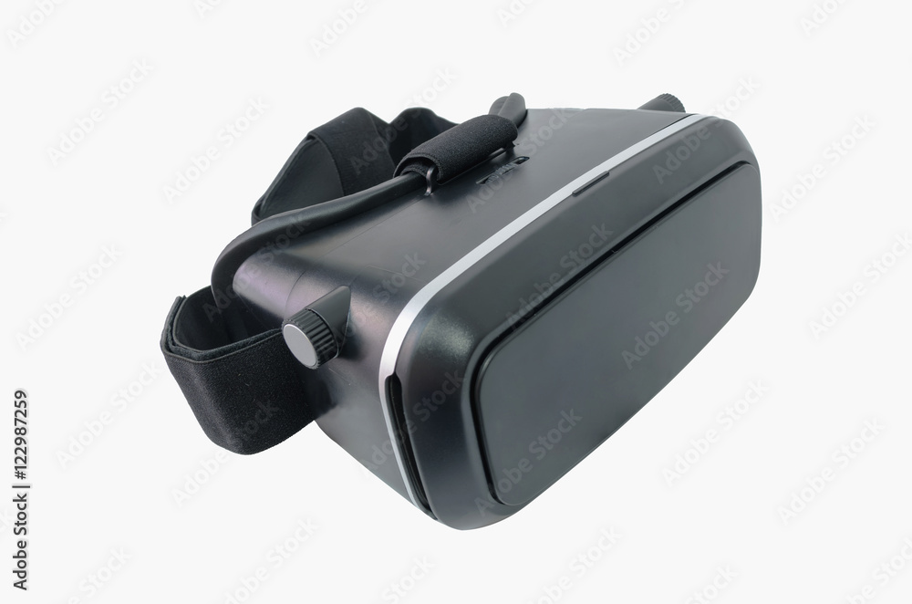 Black virtual reality headset isolated Black virtual reality headset isolated