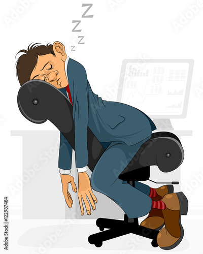 Businessman falls asleep