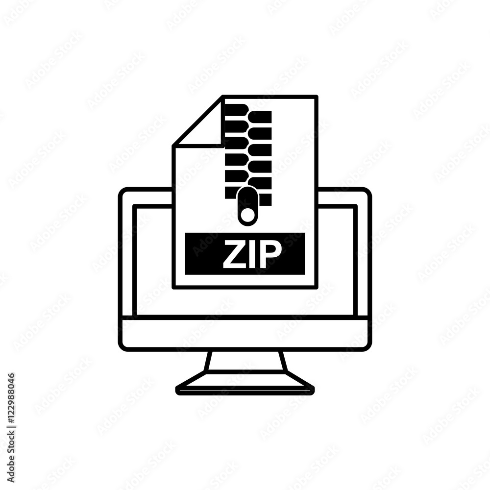 computer desktop with electronic file vector illustration design computer desktop with electronic file vector illustration design