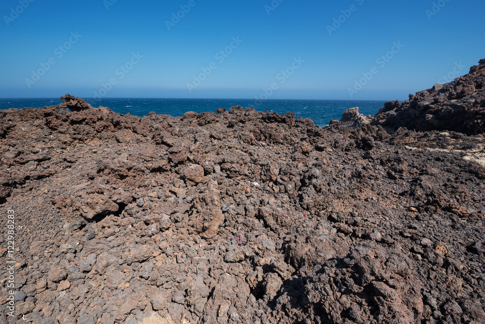 Malpais de Guimar, badlands volcanic landscape in Tenerife, Cana