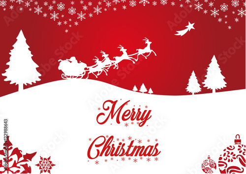 Carte de noel Joyeux noel rouge
