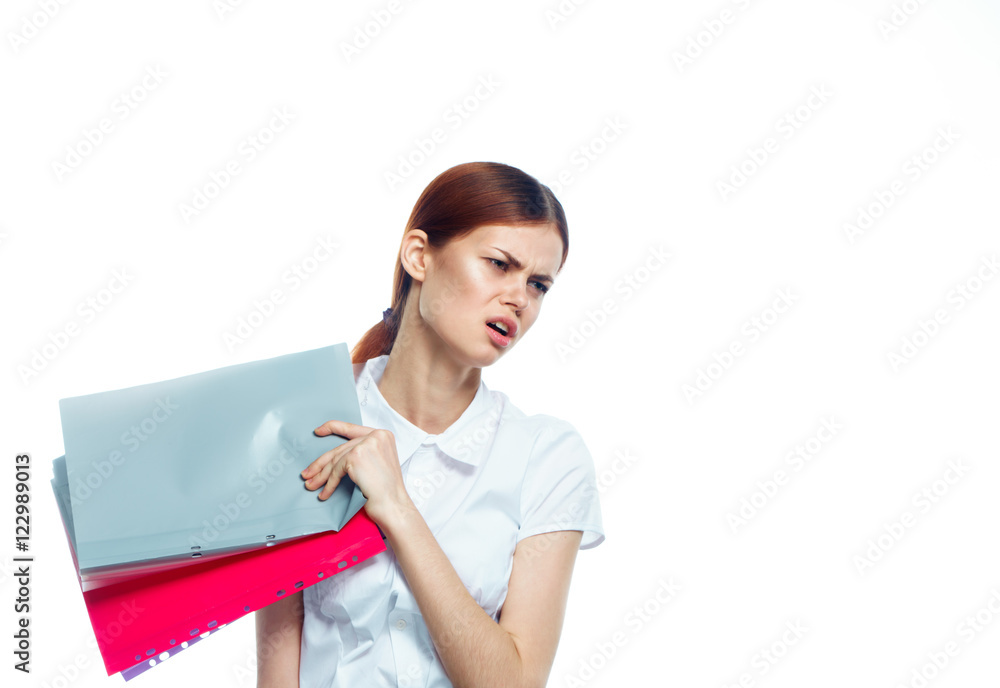 Young woman leader. Blockage at work
Young woman leader. Blockage at work