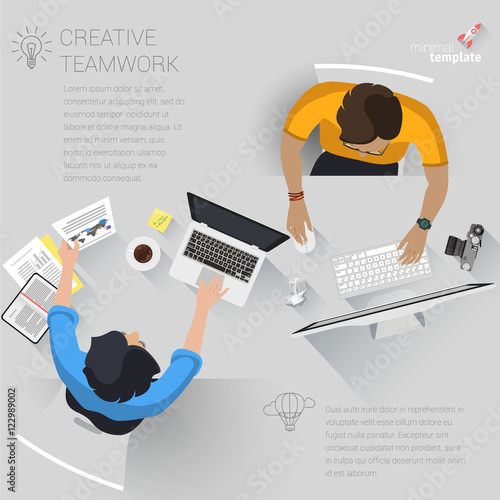 Flat design creative office