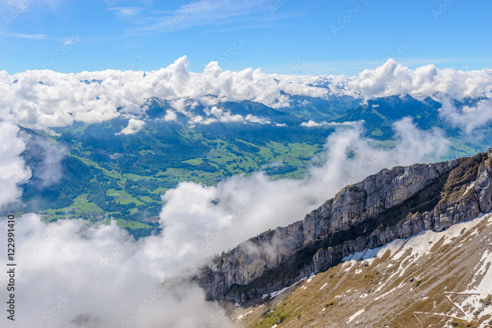 Fototapeta premium The Swiss Alps from the Pilatus Peak.