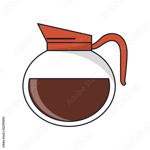 coffee pot icon. Coffe time drink breakfast and beverage theme. Isolated design. Vector illustration