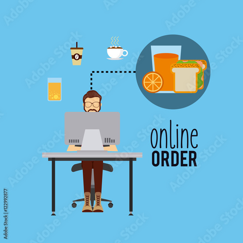 restaurant menu online order vector illustration design