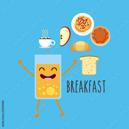 delicious and nutritive breakfast character vector illustration design