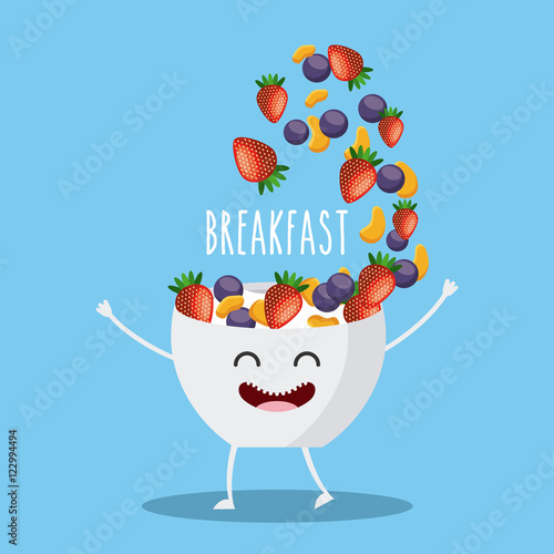 delicious and nutritive breakfast character vector illustration design