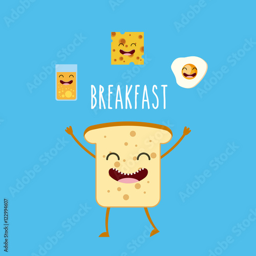 delicious and nutritive breakfast character vector illustration design
