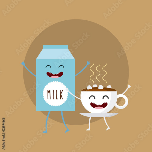 delicious and nutritive breakfast character vector illustration design