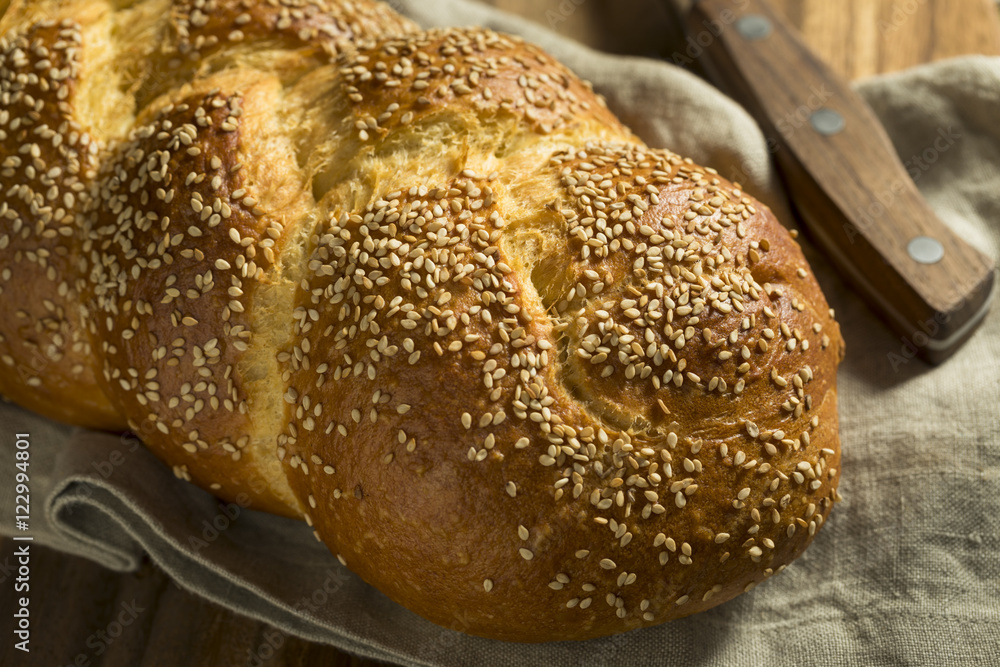 Homemade Sesame Challah Bread