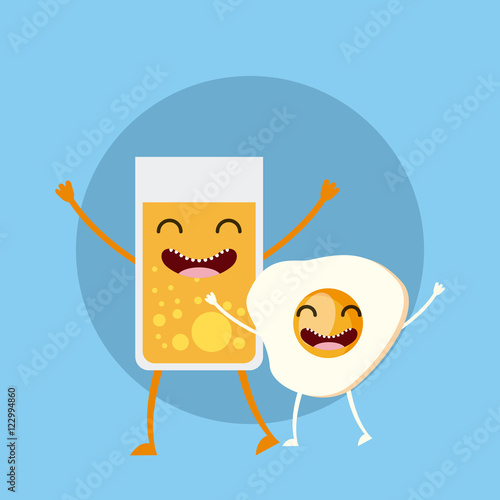 delicious and nutritive breakfast character vector illustration design