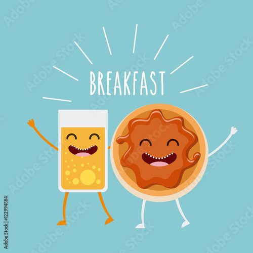 delicious and nutritive breakfast character vector illustration design