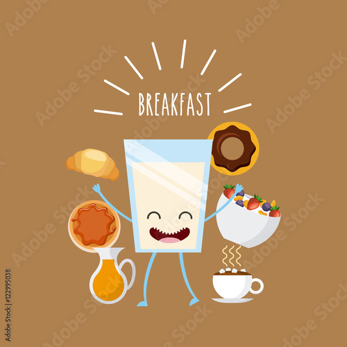 delicious and nutritive breakfast character vector illustration design