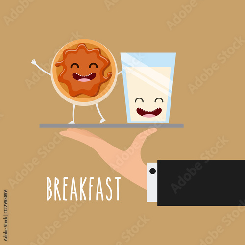 delicious and nutritive breakfast character vector illustration design