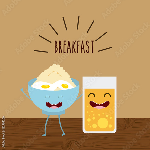 delicious and nutritive breakfast character vector illustration design
