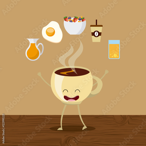 delicious and nutritive breakfast character vector illustration design