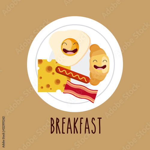 delicious and nutritive breakfast character vector illustration design