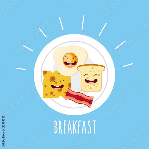 delicious and nutritive breakfast character vector illustration design