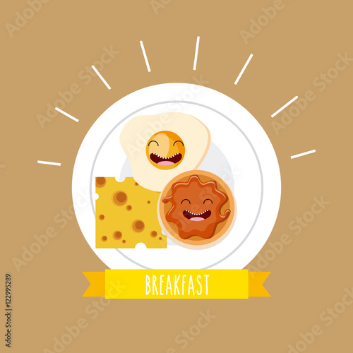 delicious and nutritive breakfast character vector illustration design