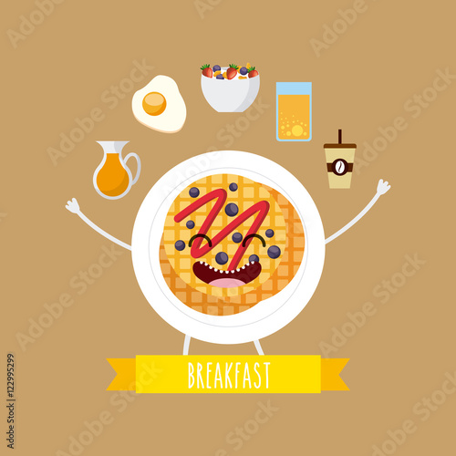 delicious and nutritive breakfast character vector illustration design