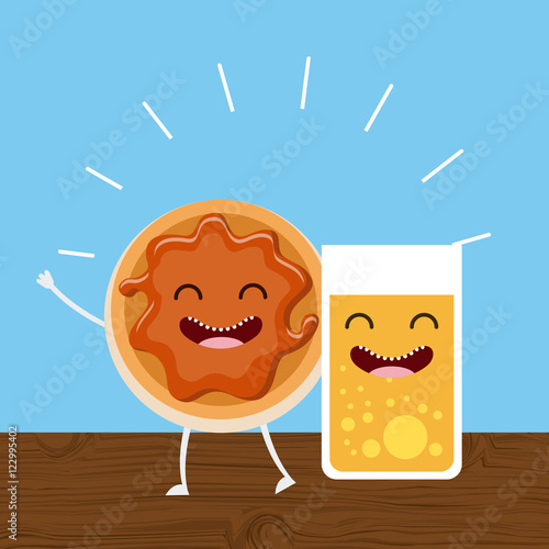 delicious and nutritive breakfast character vector illustration design