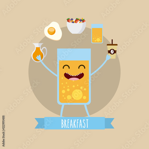 delicious and nutritive breakfast character vector illustration design