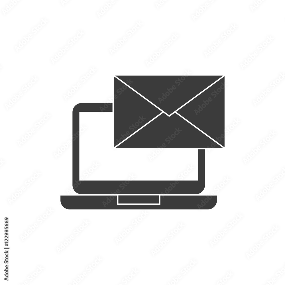 laptop computer with social marketing icon vector illustration design laptop computer with social marketing icon vector illustration design