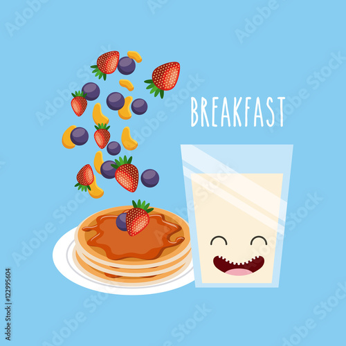 delicious and nutritive breakfast character vector illustration design